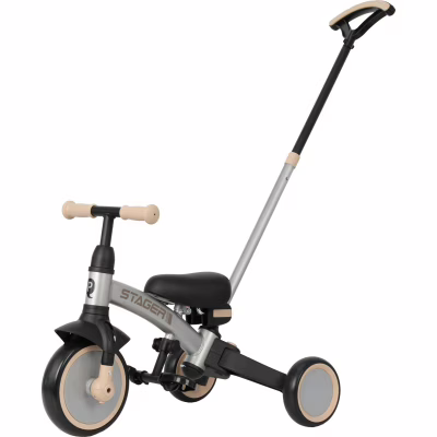 Дитячий велосипед QPlay Stager 3 в 1 з ручкою, біговел, Silver (T80STAGERSilver)