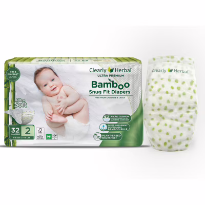Підгузки Clearly Herbal Bamboo, розмір 2 (3-6 кг), 32 шт (1134)