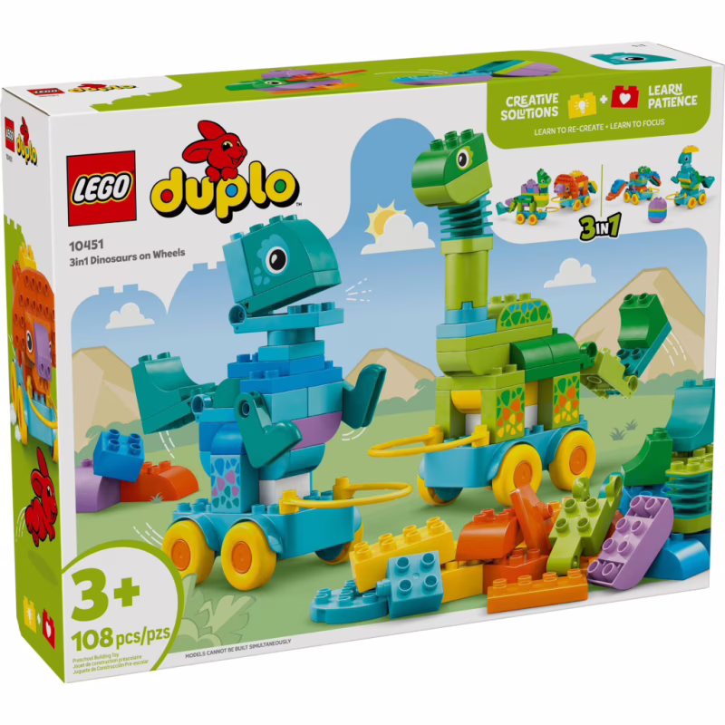Конструктор LEGO DUPLO Динозаври на колесах 3 в 1 (10451)