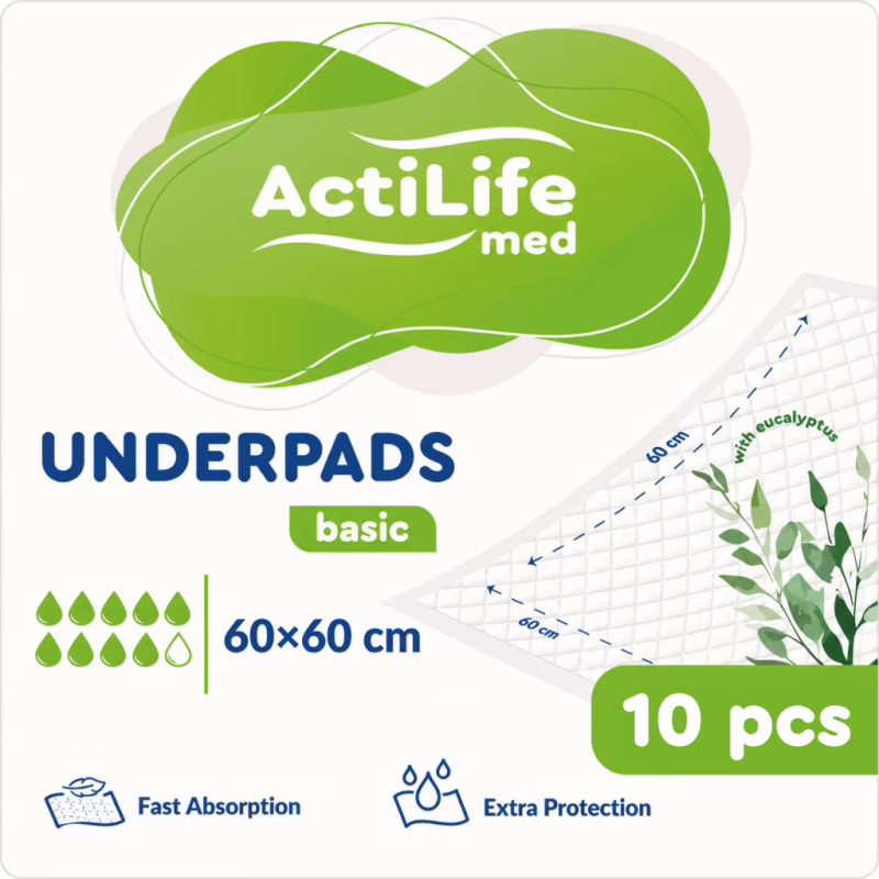 Пелюшки для малюків ActiLife Med Basic 60 х 60, 10 шт (4820174981419)
