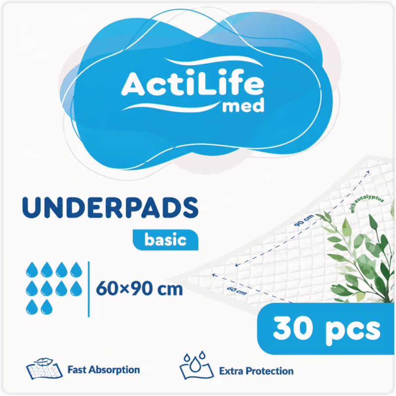 Пеленки для младенцев ActiLife Med Basic 60 х 90, 30 шт (4820174981488)