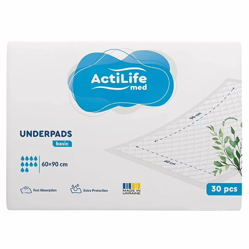 Пелюшки для малюків ActiLife Med Basic 60 х 90, 30 шт (4820174981488)