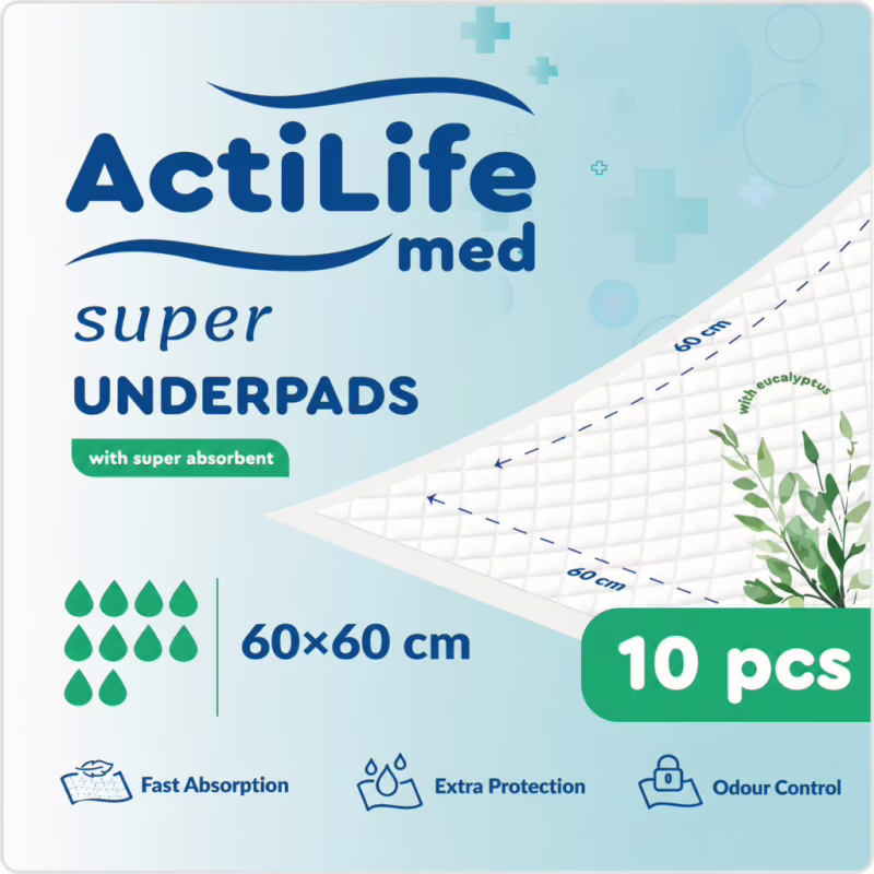 Пелюшки для малюків ActiLife Med Super 60 х 60, 10 шт (4820174981440)