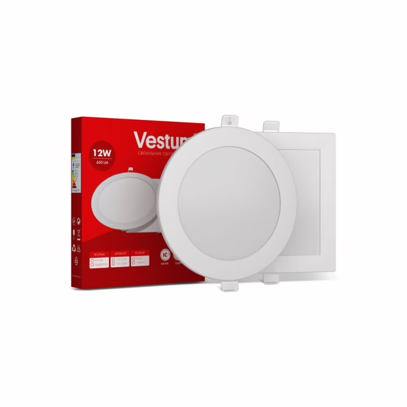 Светильник Vestum LED 12W 6000K 220V (1-VS-5109)