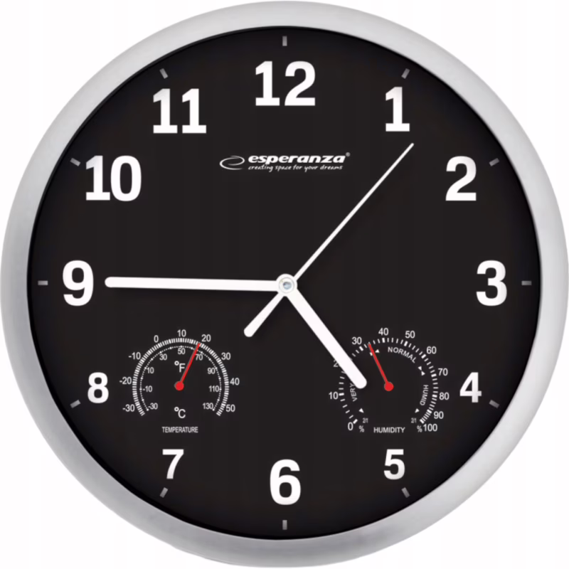 Настінний годинник Esperanza Wall Clock Lyon 25см Black (EHC016K)