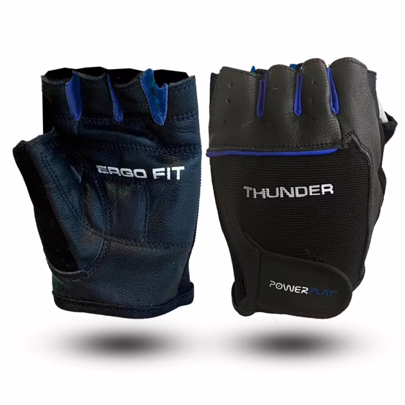 Перчатки для фитнеса PowerPlay 9058 Thunder чорно-сині M (PP_9058_M_Thunder)
