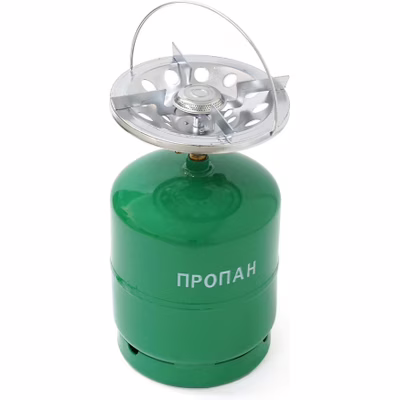 Бытовой газовый баллон Voltronic GL-7.2 3кг (7,2л) + пальник 20354 Green (GB/GL-7.2G)