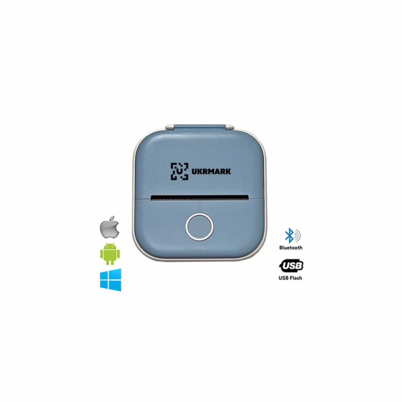 Принтер чеков UKRMARK P02BL Bluetooth, голубой (900936)