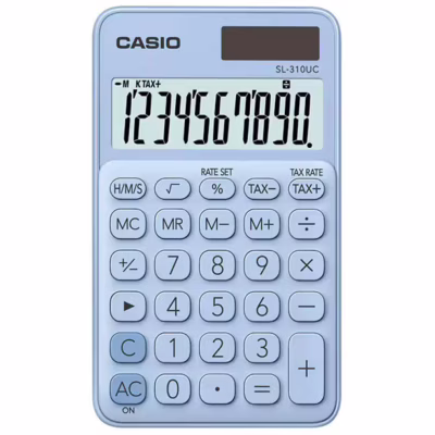 Калькулятор Casio SL-310UC-LB-W-EC, блакитний (CALC-CAS-SL-310UC-LB)