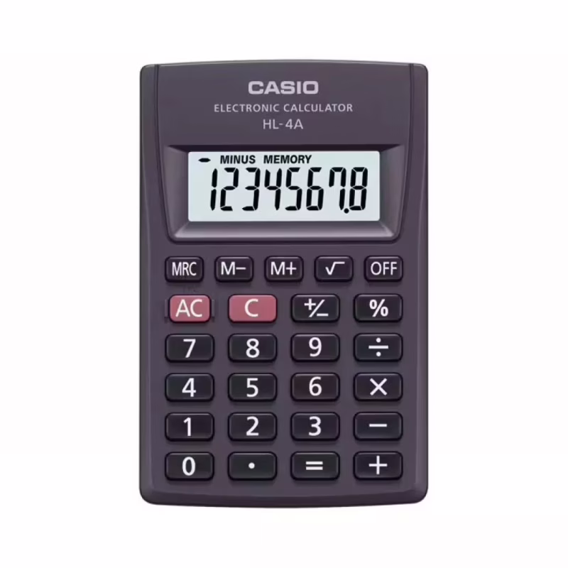 Калькулятор Casio HL-4A-W-EP, черный (CALC-CAS-HL-4A-W-EP)