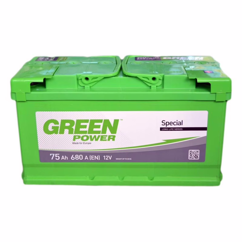 Акумулятор автомобільний GREEN POWER Standart 75Ah Ев (-/+) (680EN) (000022362)