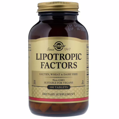 Вітамінно-мінеральний комплекс Solgar Ліпотропних Фактор, Lipotropic Factors, 100 таблеток (SOL-01581)