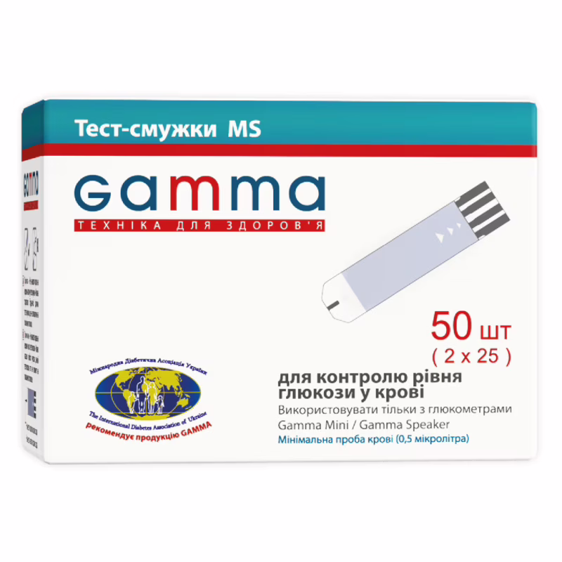 Тест-полоски для глюкометра Bionime MS 50 шт. (7640143651818)