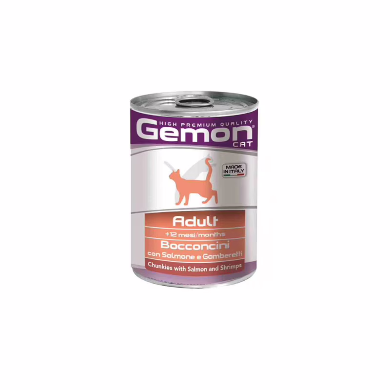 Консервы для кошек Gemon Cat Wet Adult лосось с креветками 415 г (8009470300735)