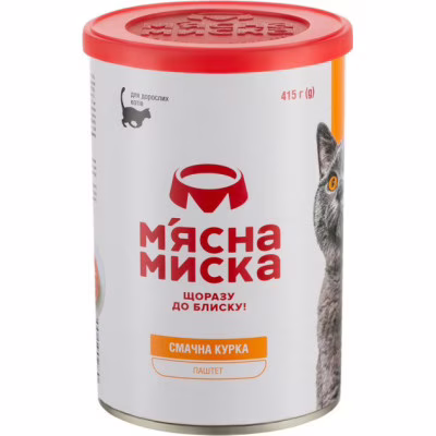 Паштет для кошек М'ясна Миска с курицей 415 г (4820255190280)