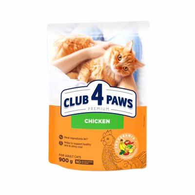Сухой корм для кошек Club 4 Paws Премиум. Со вкусом курицы 900 г (4820083909139)