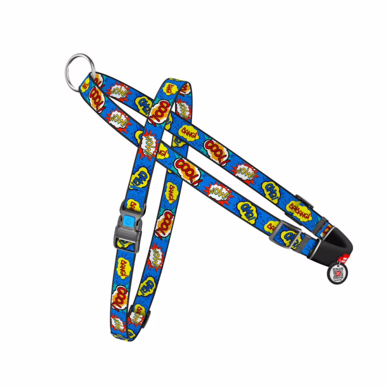 Шлея для собак WAUDOG Nylon з QR-паспортом "ВАУ" S (5463)