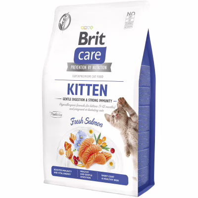 Сухой корм для кошек Brit Care Cat GF Kitten Gentle Digestion Strong Immunity с лососем 2 кг (8595602565047)