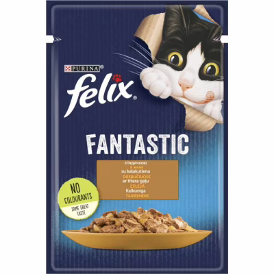 Вологий корм для кішок Purina Felix Fantastic з індичкою в желе 85 г (7613039832516)