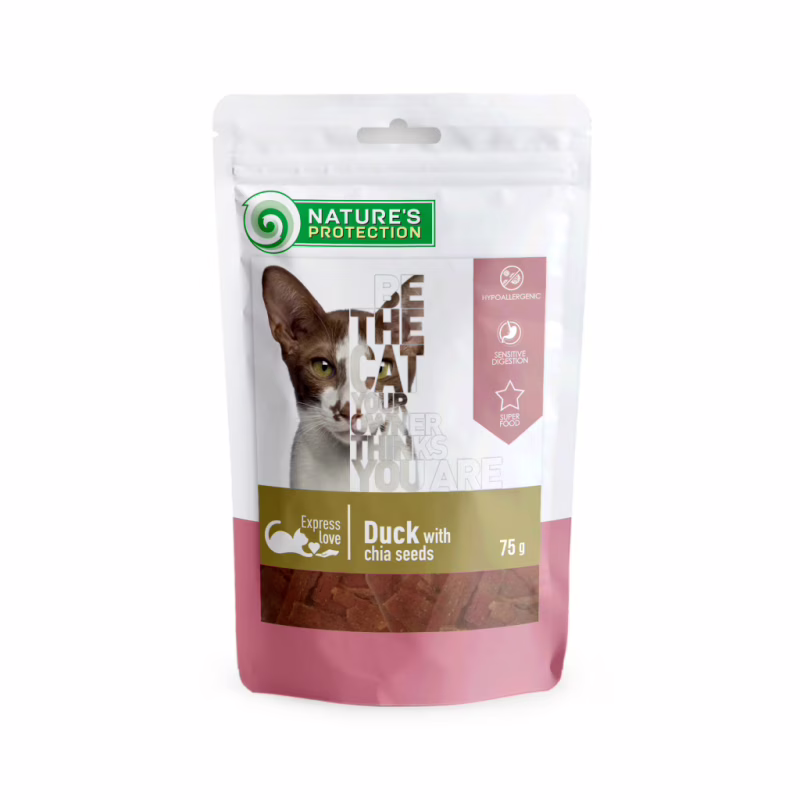 Ласощі для котів Nature's Protection with duck with chia seeds 75 г (SNK46113)