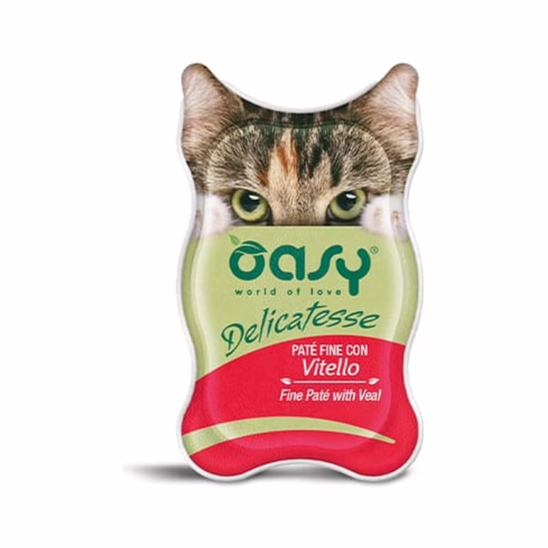 Паштет для кошек OASY Adult с телятиной 85 г (8053017342245)