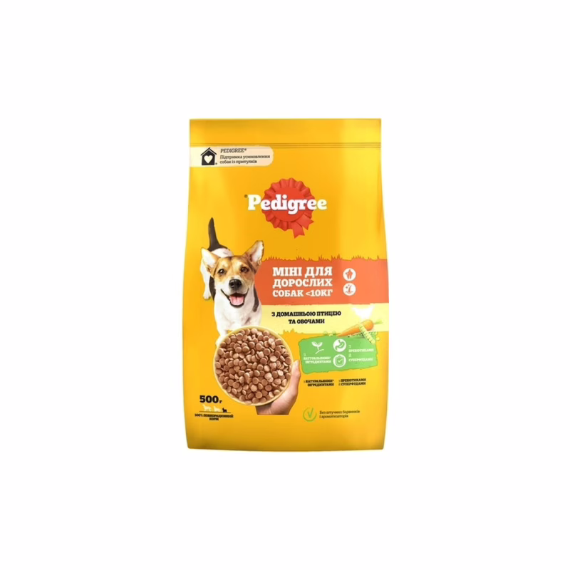 Сухой корм для собак Pedigree для малых пород с птицей и овощами 500 г (5998749143360)