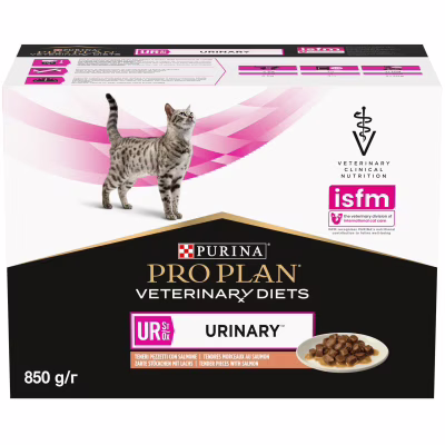 Вологий корм для кішок Purina Pro Plan Veterinary Diets UR ST/OX Urinary З лососем 10 x 85 г (8445290093851)