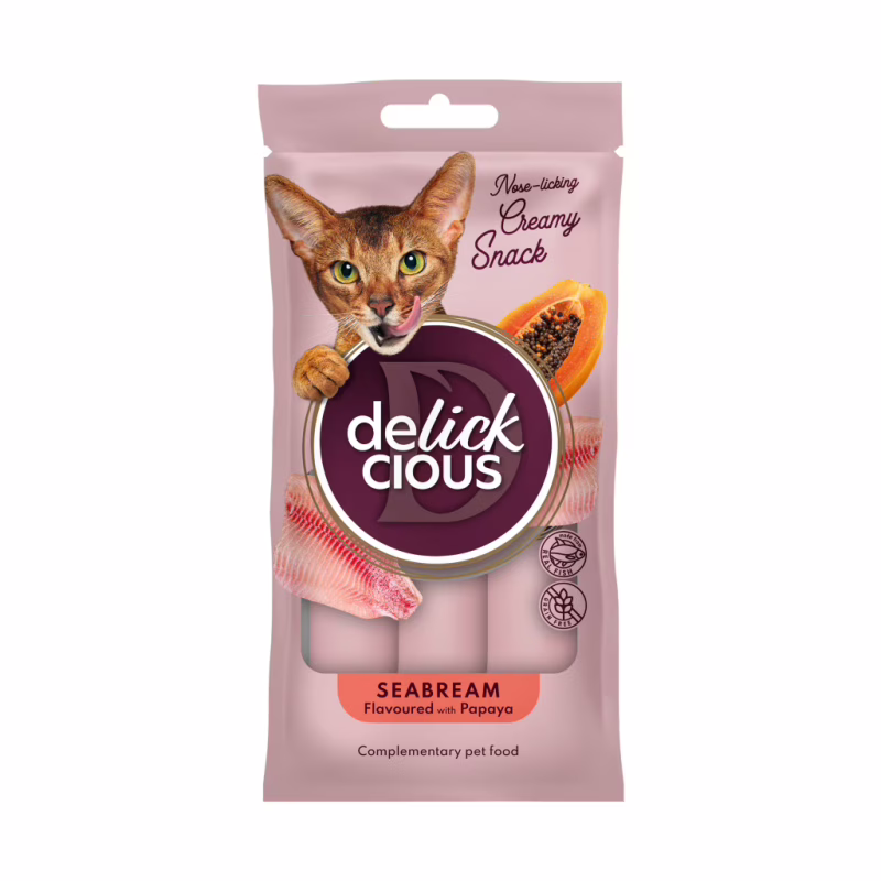 Ласощі для котів Delickcious Дорада з додаванням папаї 4 х 15 г (4820269141612)