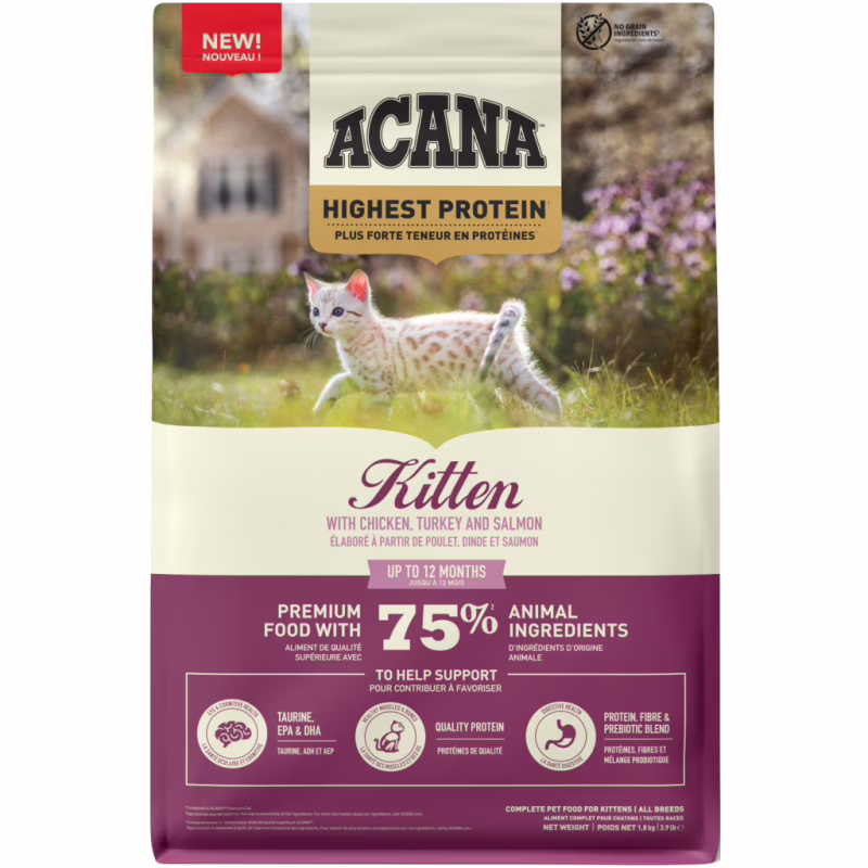 Сухий корм для кішок ACANA Highest Protein Kitten Recipe 1.8 кг (0064992723255)