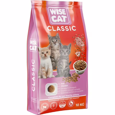 Сухий корм для кішок Wise Cat Classic 10 кг (4820111141326)
