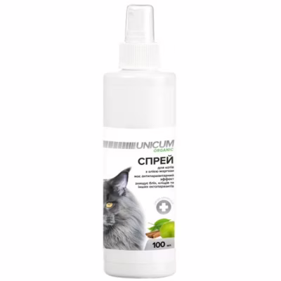 Спрей для животных Unicum Organic против блох и клещей для кошек 100 мл (4820150202125)