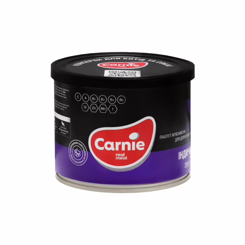 Консервы для собак Carnie паштет мясной из индейки для собак 185 г (4820255193793)