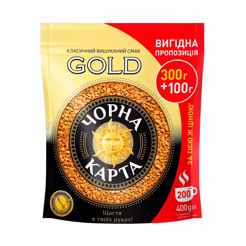Кофе Чорна карта растворимый 400г, пакет,"Gold" (ck.51051)
