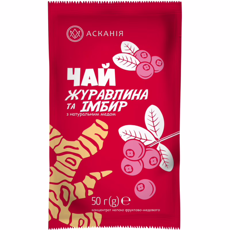 Чай Асканія Клюква и имбирь концентрирован в саше 50 г (4820071645025)
