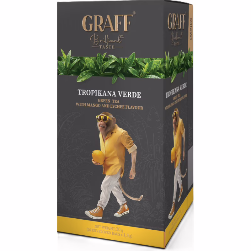 Чай Graff Зеленый Tropicana Verde Манго-Личи 20 пакетиков х 1.5 г (4820279610665)