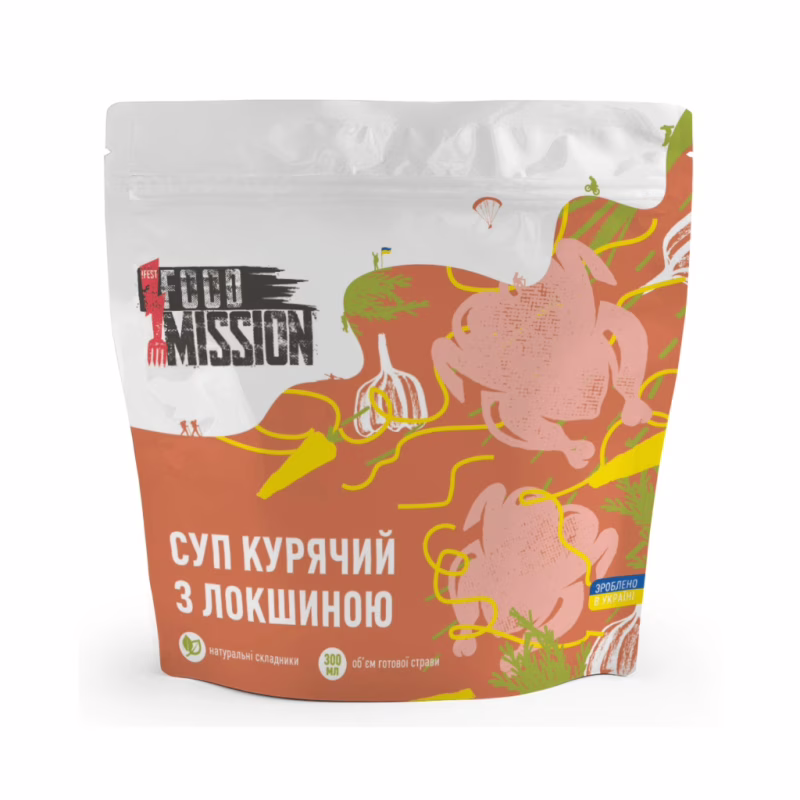 Їжа швидкого приготування Food Mission Суп курячий з локшиною 30 г (fm.30375)