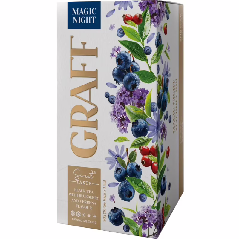 Чай Graff Magic night з ароматом чорниці та вербени 20x1.5 г (4820279612508)