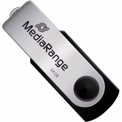 USB флеш накопитель Mediarange 64GB Black/Silver USB 2.0 (MR912)