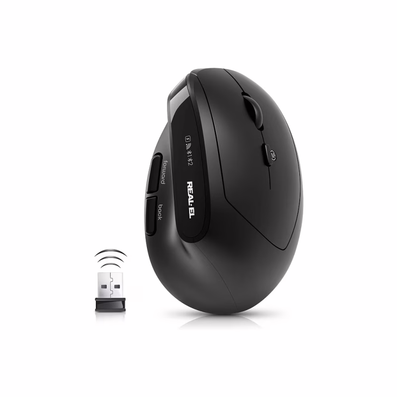 Мишка REAL-EL RM-490W Wireless/Bluetooth Black (EL123200058)