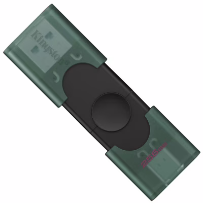 USB флеш накопичувач Kingston 256GB DataTraveler Duo USB 3.2 / Type-C Black/Green (DTDEG2/256GB)
