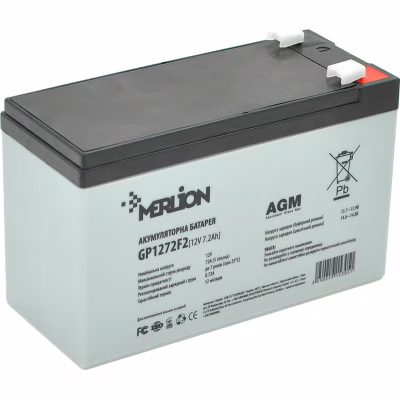 Батарея до ДБЖ Merlion GP1272F2 12V-7.2Ah (GP1272F2BW)