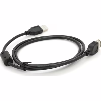 Дата кабель USB 2.0 AM/AF 1.0m ferrite black Voltronic (YT-AM/AF-1.0B)