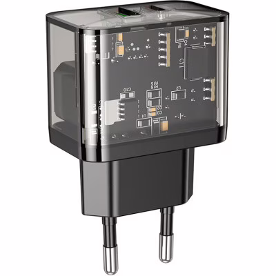 Зарядний пристрій HOCO N34 Dazzling dual-port Black (6931474799166)