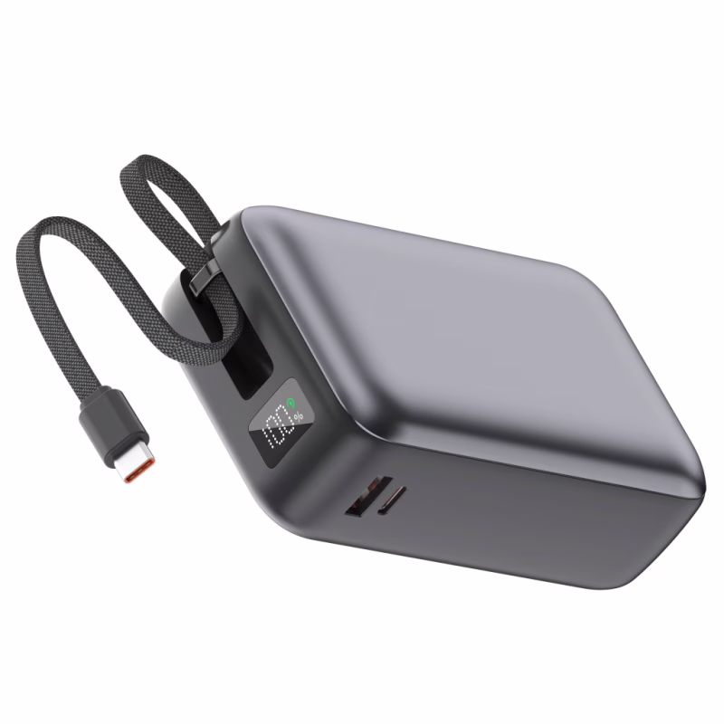 Батарея універсальна Vinga 30000 mAh 65W Display Cable (VPBB3065C)