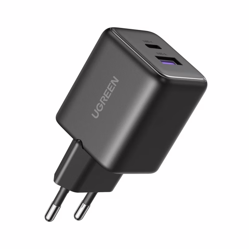 Зарядний пристрій Ugreen USB + USB-C GaN 30W X516 black (65014)