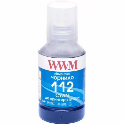 Чернила WWM Epson L11160/6490 №112 140г Cyan pigmented (E112CP)
