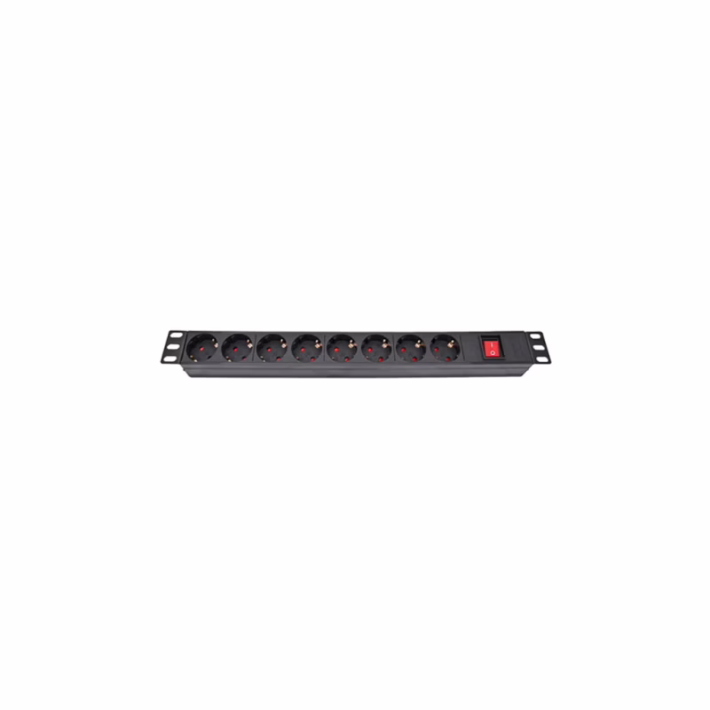 Силовий блок Eserver 19" 8 розеток, выкл., алюм. корпус PDU 220В, 16А (WT-2261A-GER-8WAY)