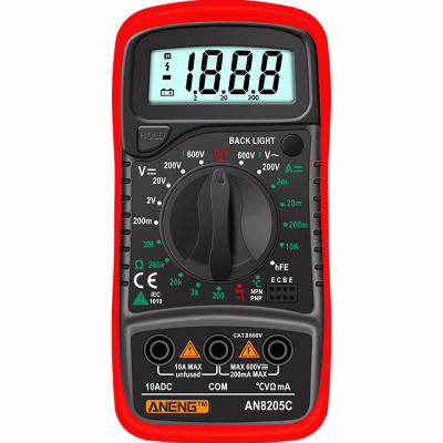 Цифровий мультиметр ANENG AN8205C, V, A, R, T, функция hFE (AN8205C)
