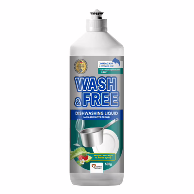 Средство для ручного мытья посуды Wash&Free Экстракт алоэ вера и лесной земляники 500 г (4260637722843)