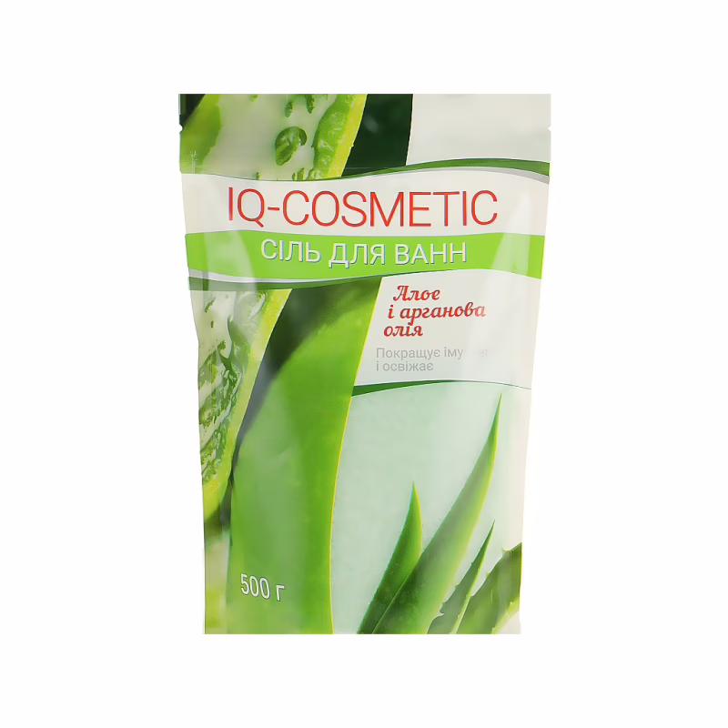Соль для ванн IQ-Cosmetic Алоэ и аргановое масло 500 г (4820049382501)